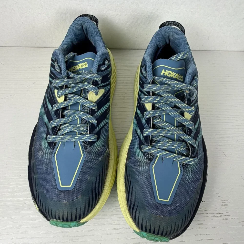 Hoka One One Womens 6.5 Speedgoat 4 Blue Trail Running Shoes Vibram